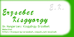 erzsebet kisgyorgy business card