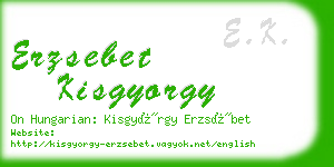 erzsebet kisgyorgy business card